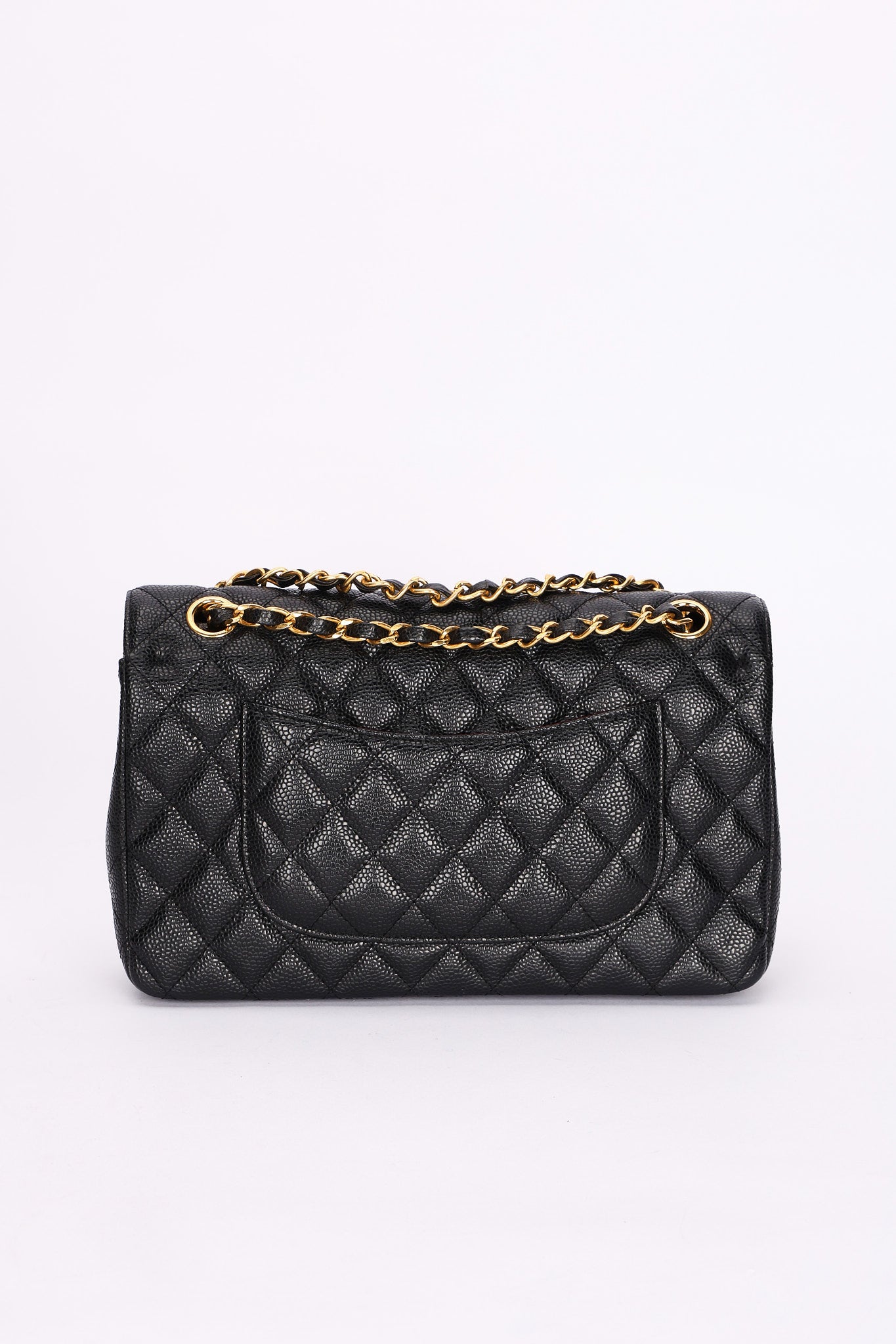 Chanel Medium Classic Double Flap Black Caviar 24K GP