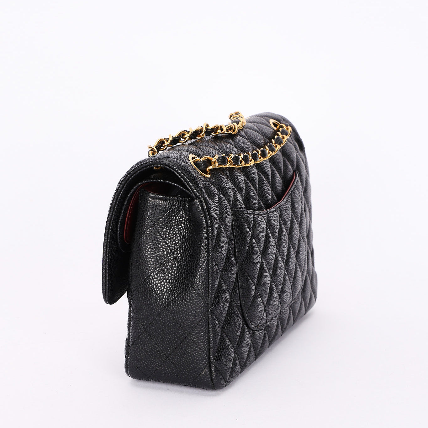 Chanel Medium Classic Double Flap Black Caviar 24K GP