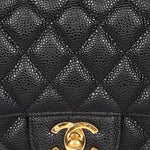 Chanel Medium Classic Double Flap Black Caviar 24K GP