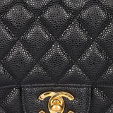 Chanel Medium Classic Double Flap Black Caviar 24K GP