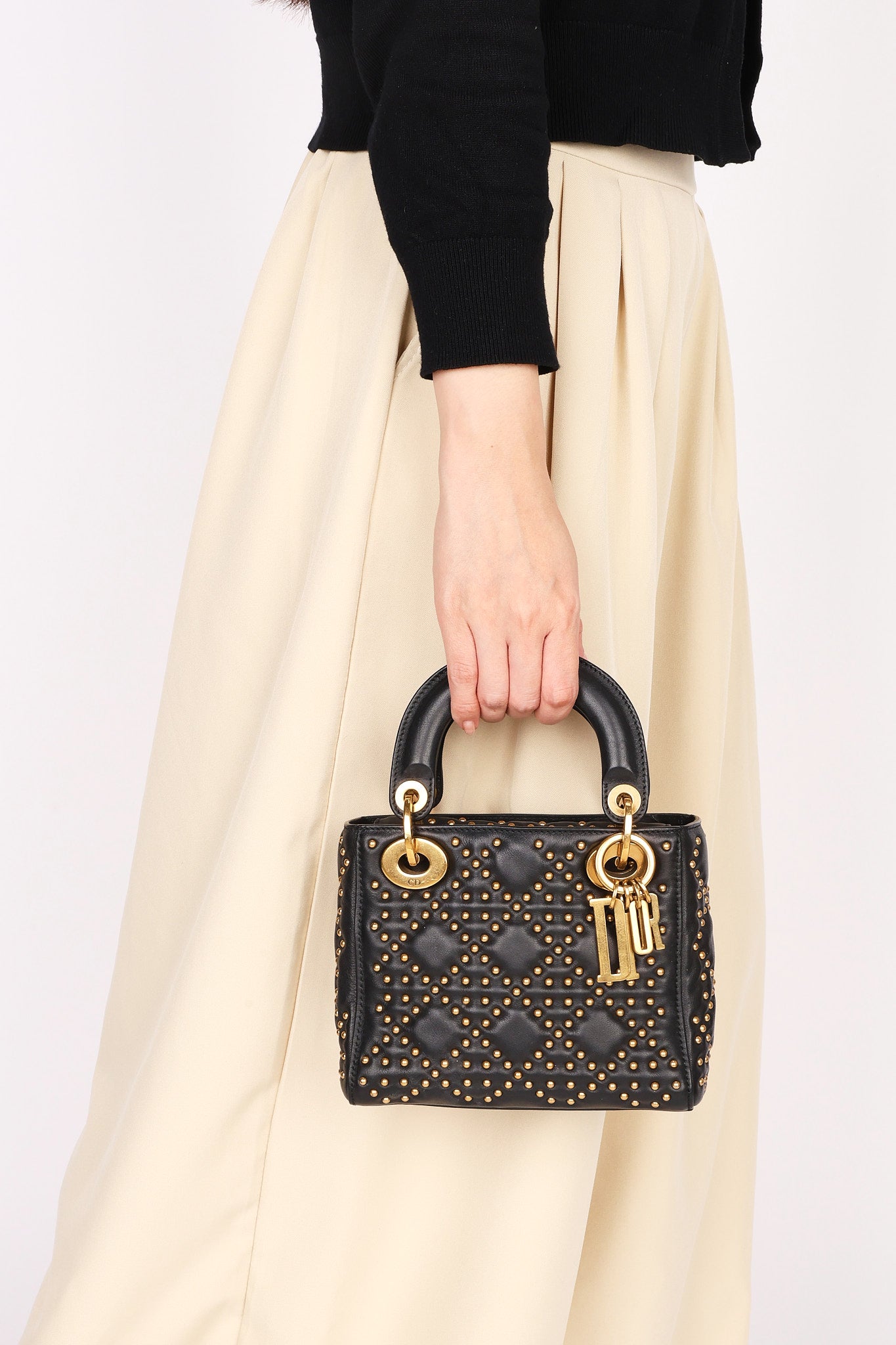 Dior Studded Mini Lady Black