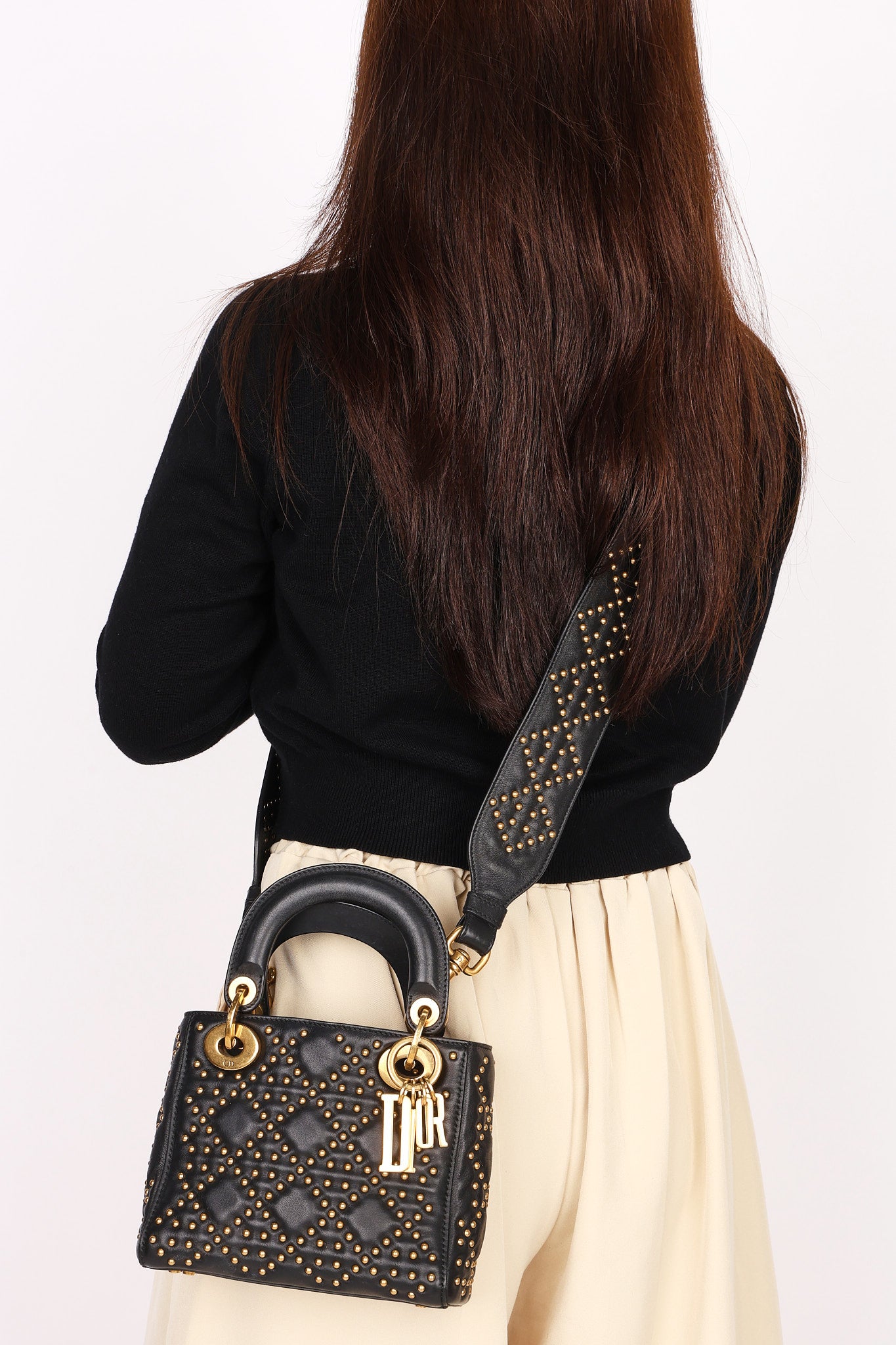 Dior Studded Mini Lady Black