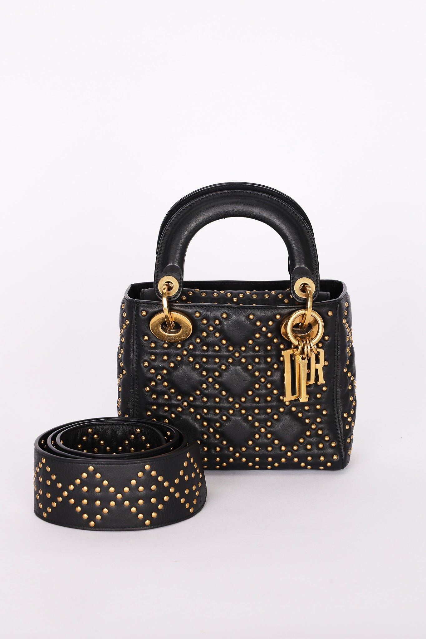 Dior Studded Mini Lady Black