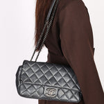 Chanel Single Flap Gunmetal Metallic RHW