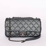 Chanel Single Flap Gunmetal Metallic RHW