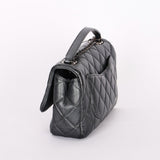 Chanel Single Flap Gunmetal Metallic RHW