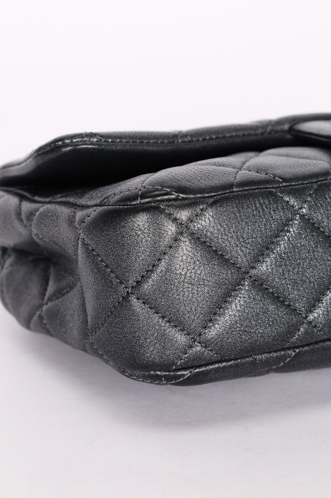 Chanel Single Flap Gunmetal Metallic RHW