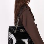 Chanel Boy Reverso Shopping Tote Black Patent RHW