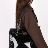 Chanel Boy Reverso Shopping Tote Black Patent RHW