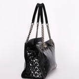 Chanel Boy Reverso Shopping Tote Black Patent RHW