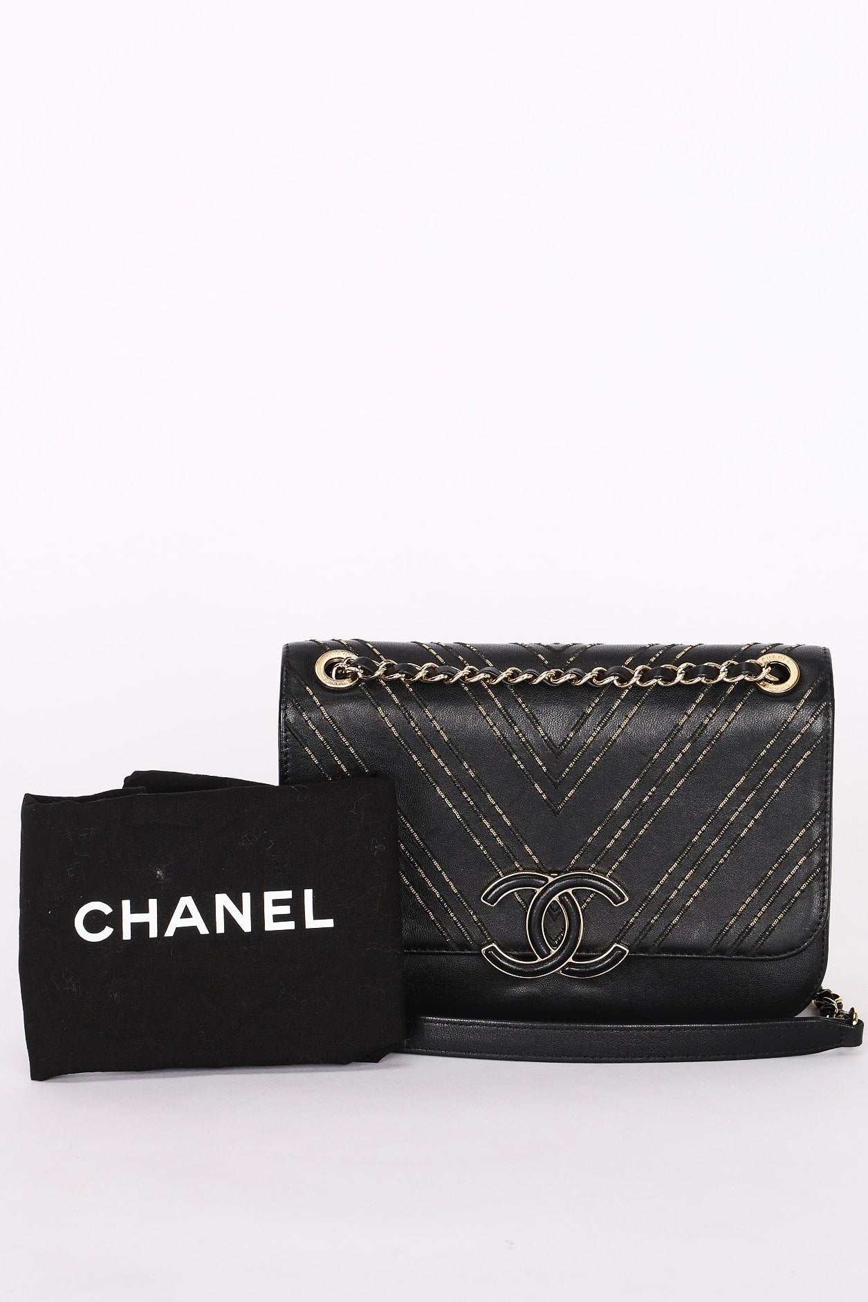 Chanel CC Chain Subtle Flap Black Sheepskin AGHW