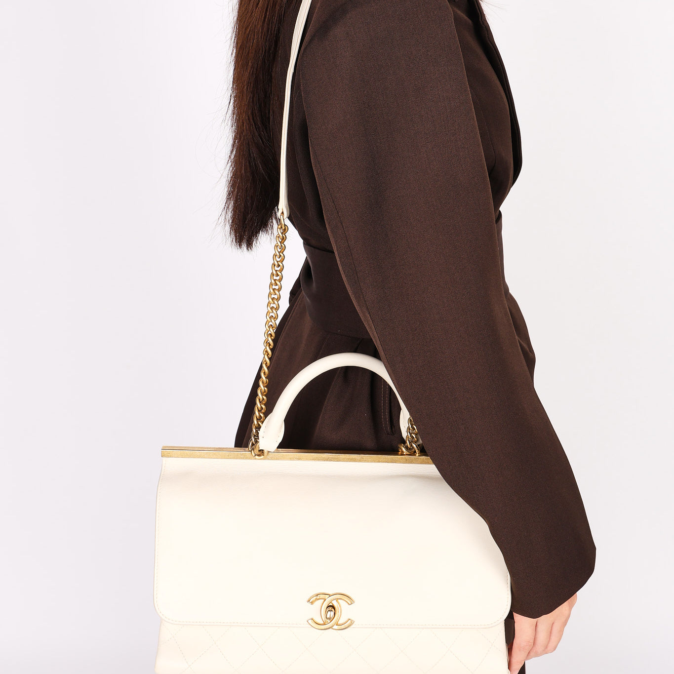 Chanel Bag White Calfskin AGHW