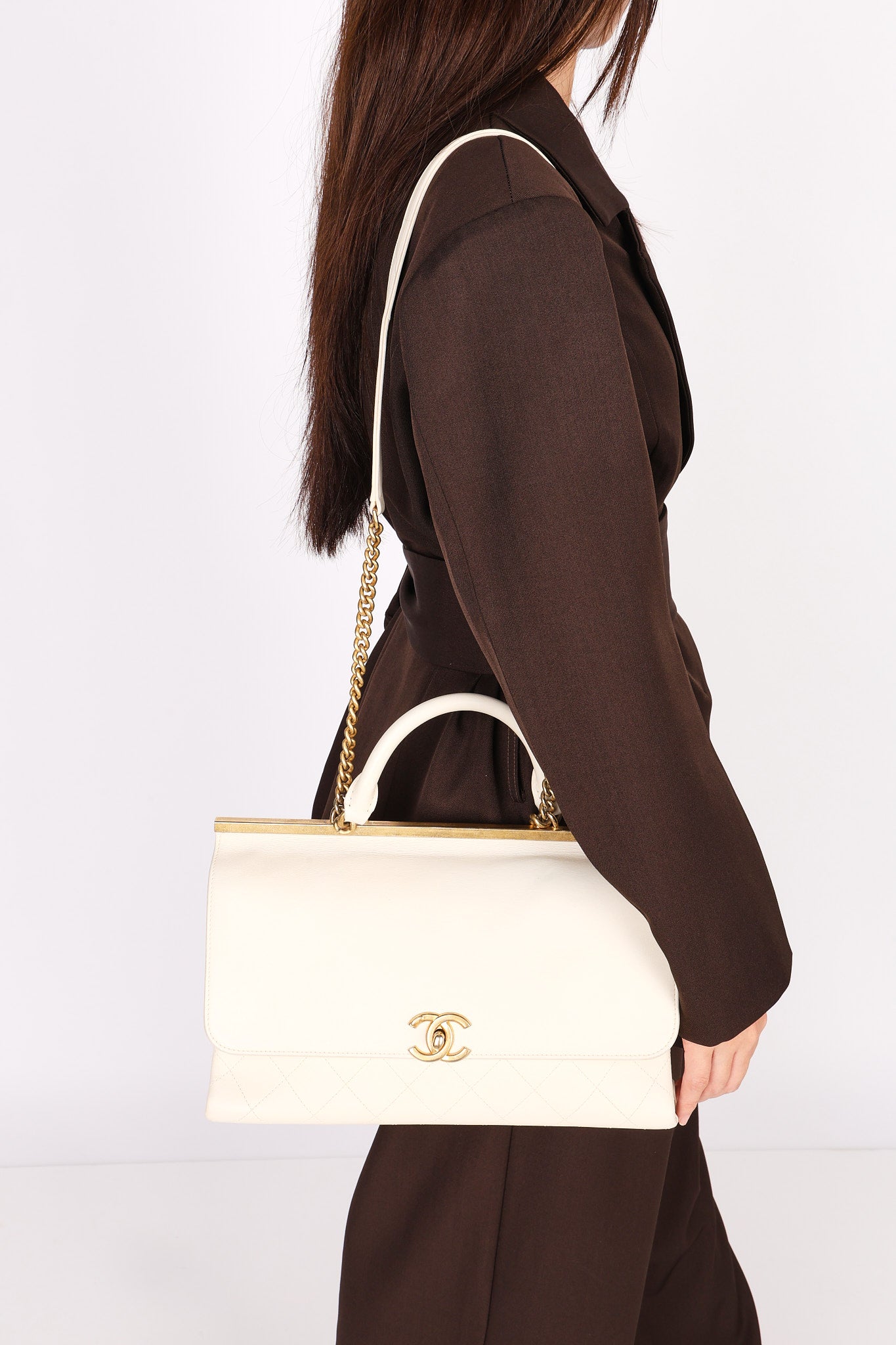 Chanel Bag White Calfskin AGHW