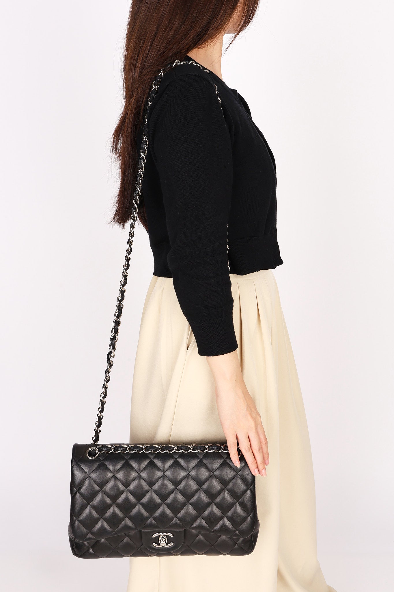 Chanel Jumbo Classic Double Flap Black Lambskin SHW