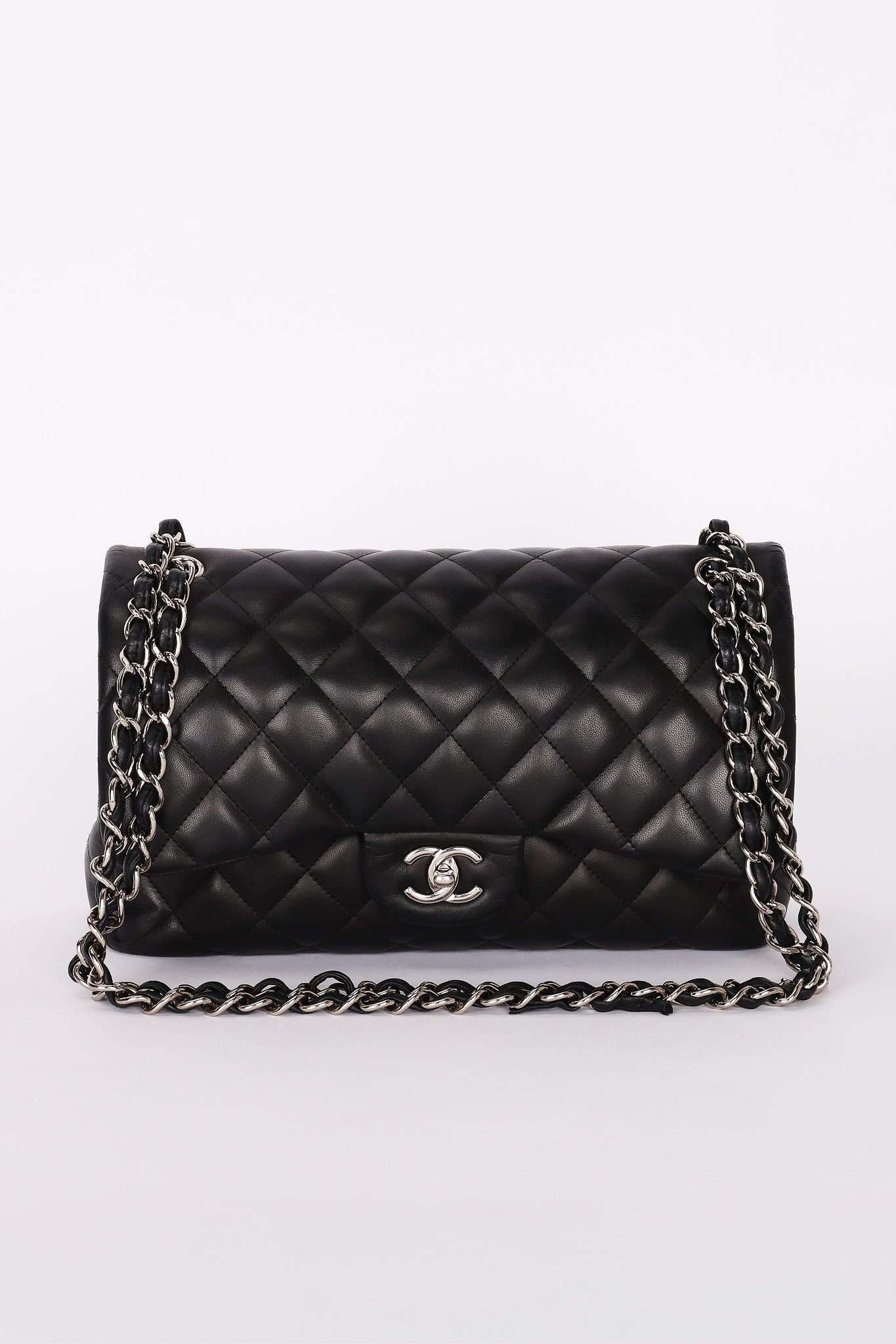 Chanel Jumbo Classic Double Flap Black Lambskin SHW