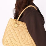 Chanel Timeless Medallion Tote Beige Caviar 2003 GHW