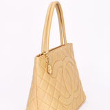 Chanel Timeless Medallion Tote Beige Caviar 2003 GHW