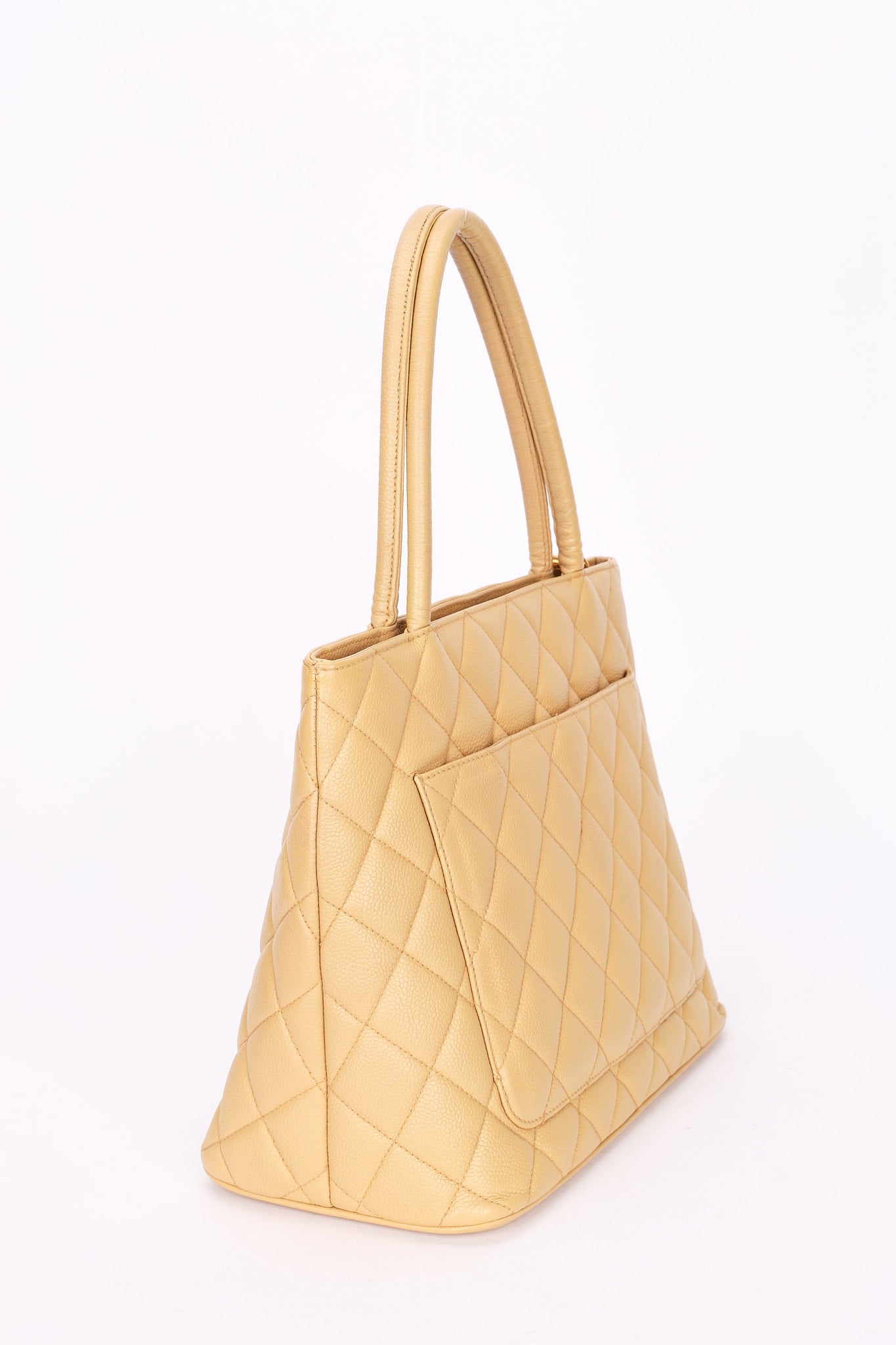 Chanel Timeless Medallion Tote Beige Caviar 2003 GHW
