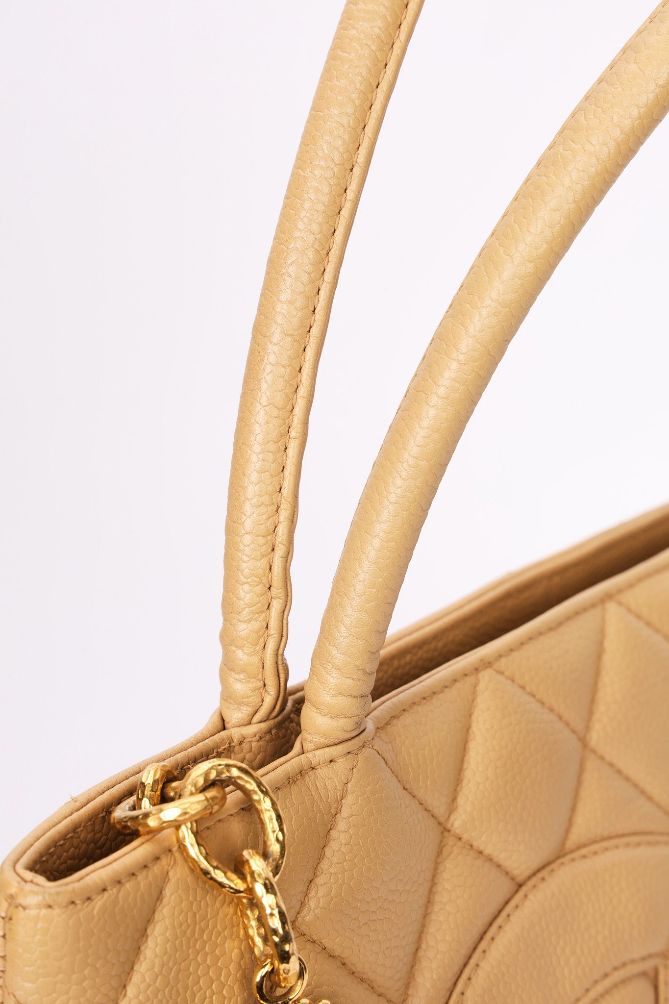 Chanel Timeless Medallion Tote Beige Caviar 2003 GHW