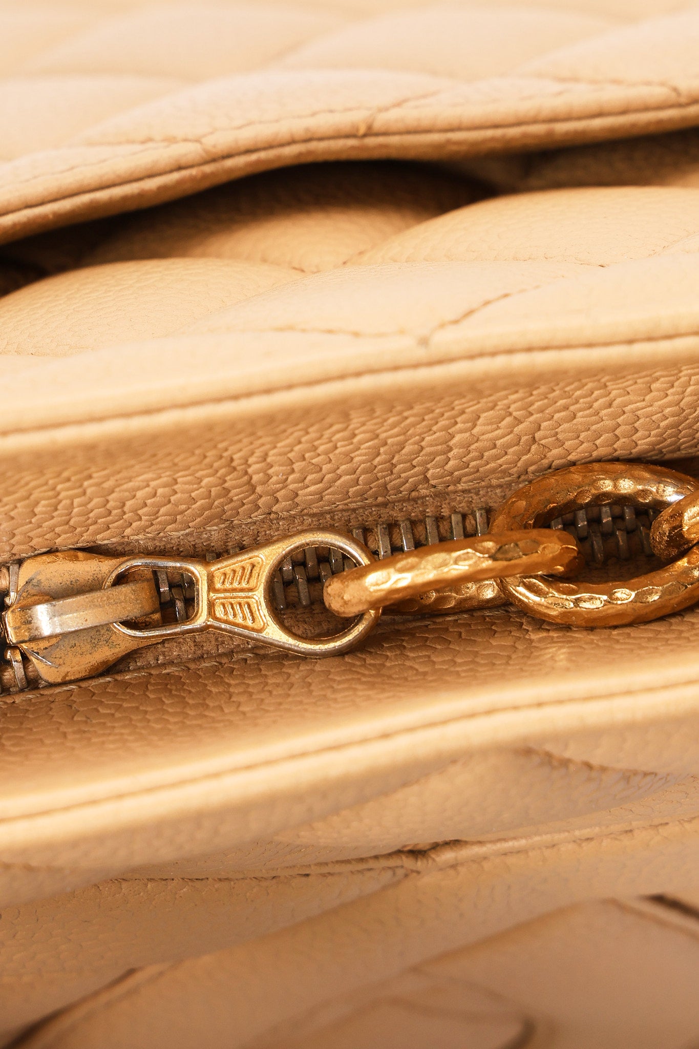 Chanel Timeless Medallion Tote Beige Caviar 2003 GHW