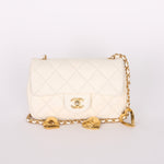 Chanel Heart Charms Mini Flap White Calfskin AGHW