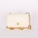 Chanel Heart Charms Mini Flap White Calfskin AGHW