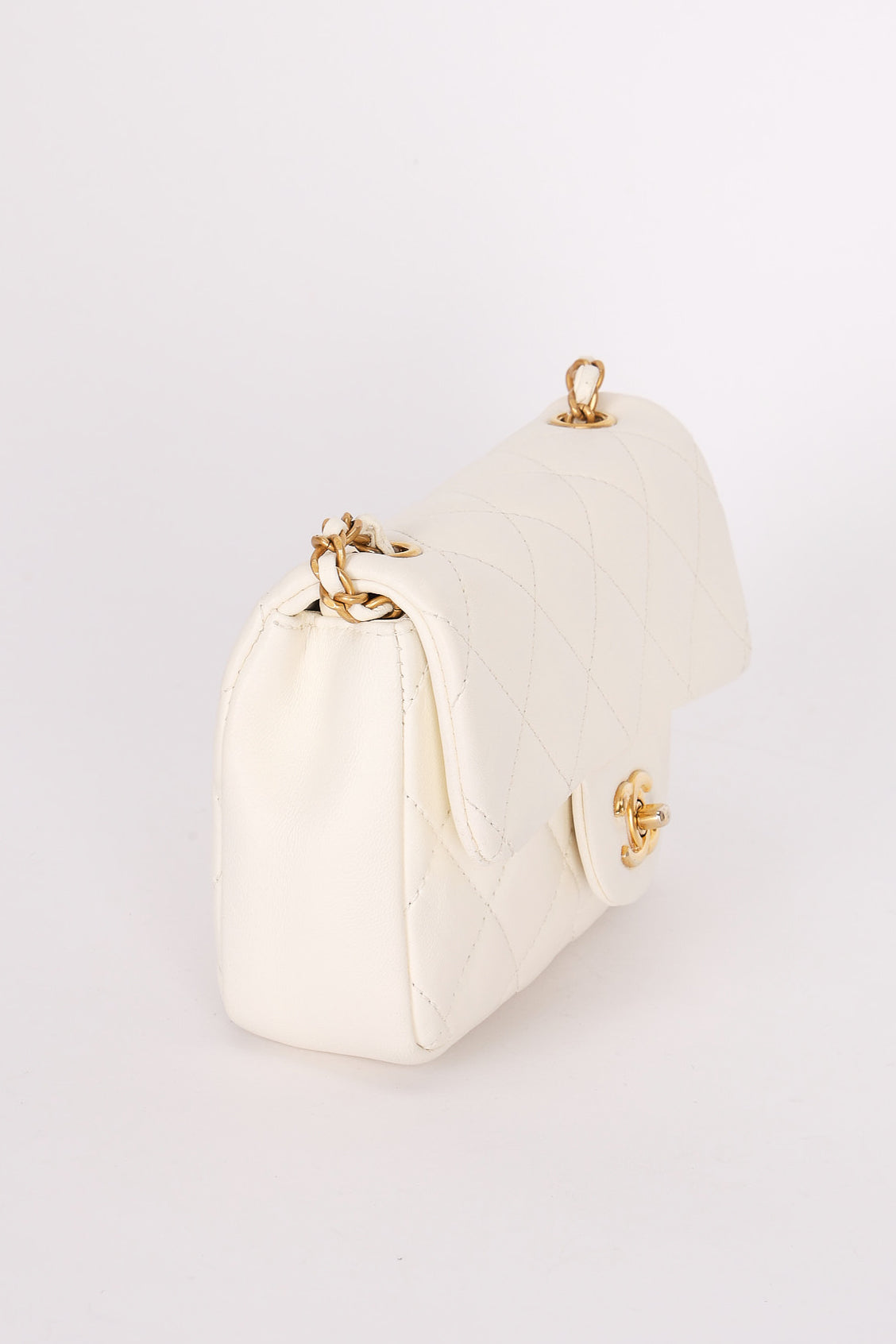 Chanel Heart Charms Mini Flap White Calfskin AGHW