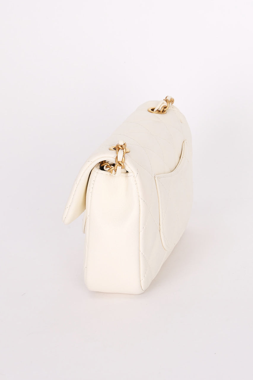 Chanel Heart Charms Mini Flap White Calfskin AGHW