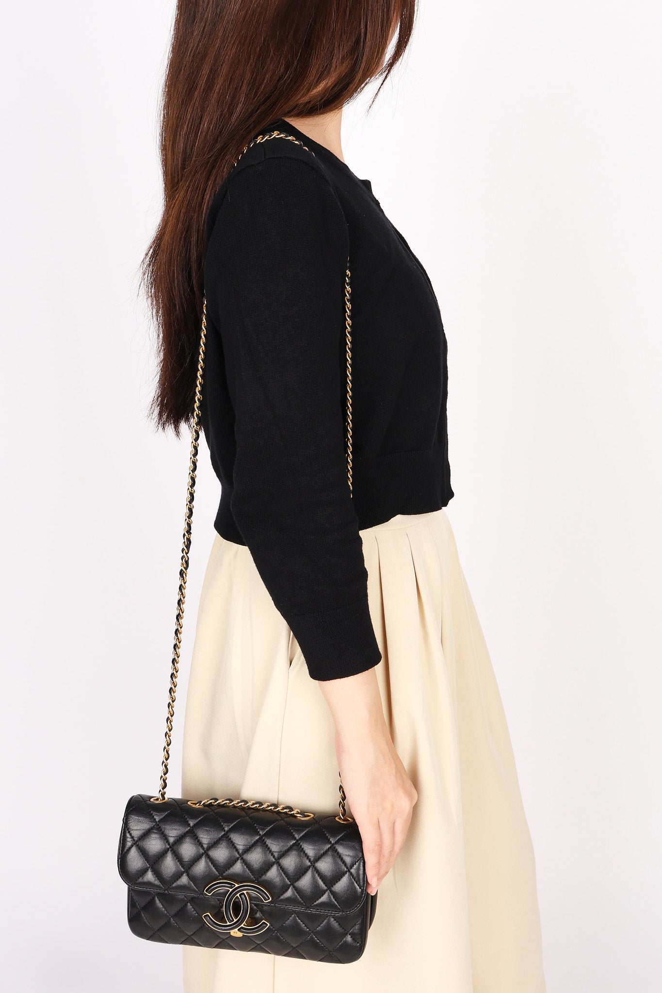 Chanel Bag Black Lambskin AGHW