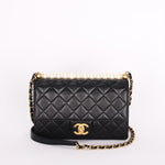 Chanel Chic Pearls Single Flap Black Calfskin AGHW