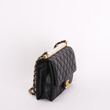 Chanel Chic Pearls Single Flap Black Calfskin AGHW