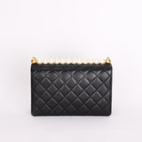 Chanel Chic Pearls Single Flap Black Calfskin AGHW