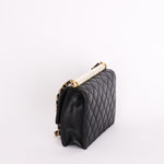 Chanel Chic Pearls Single Flap Black Calfskin AGHW