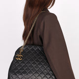 Chanel Just Mademoiselle Bowling Bag Black Calfskin AGHW