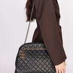 Chanel Just Mademoiselle Bowling Bag Black Calfskin AGHW