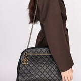 Chanel Just Mademoiselle Bowling Bag Black Calfskin AGHW