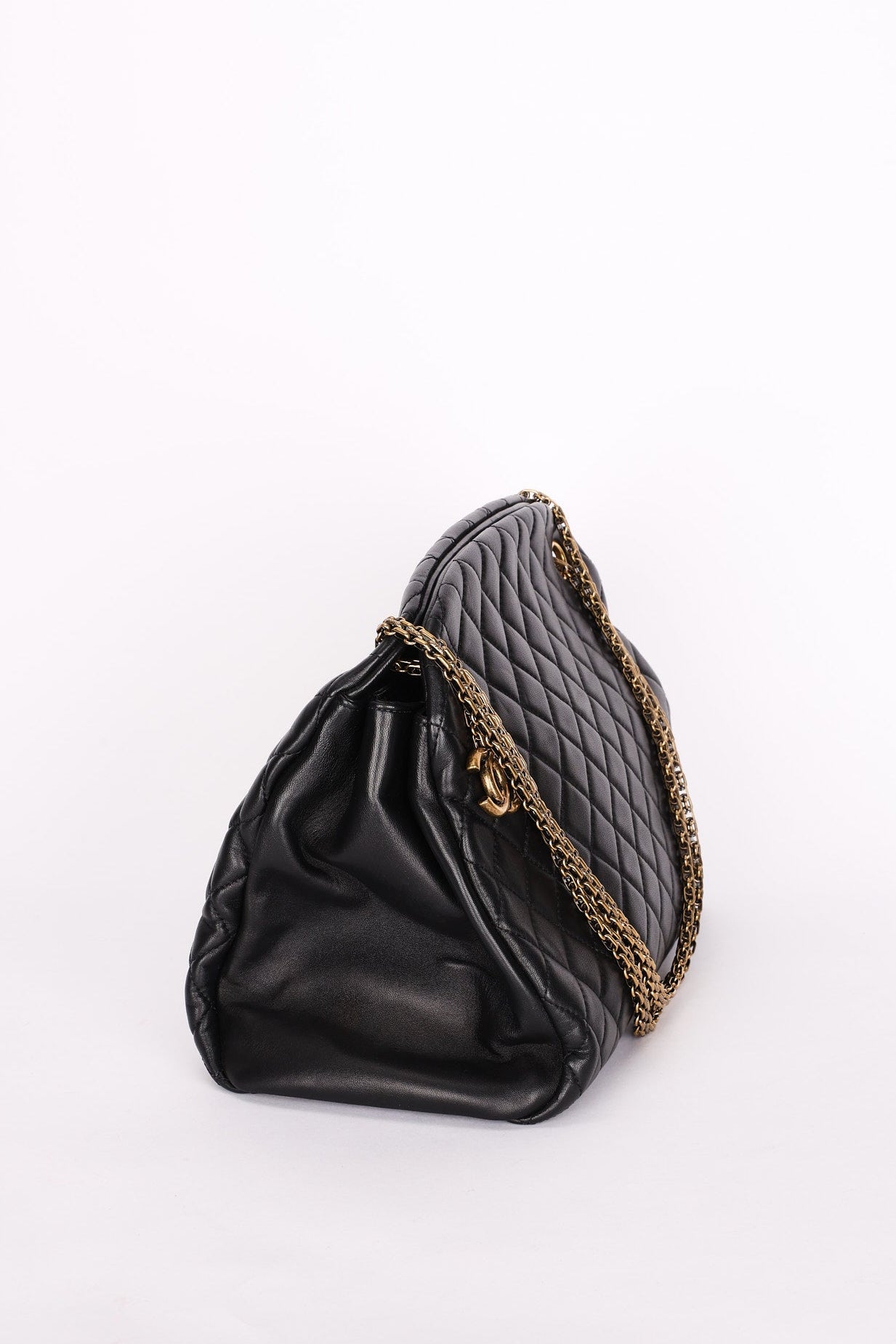 Chanel Just Mademoiselle Bowling Bag Black Calfskin AGHW