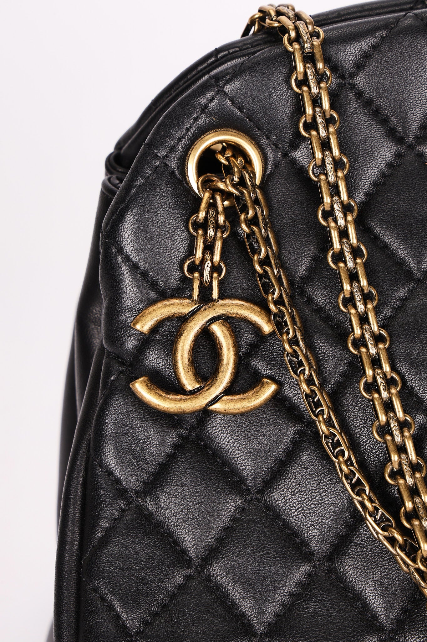 Chanel Just Mademoiselle Bowling Bag Black Calfskin AGHW