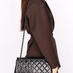 Chanel Edelweiss Curvy Flap Black Crinkled Calfskin and Wool 2015 RHW