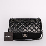 Chanel Bag Black Crinkled Calfskin and Wool RHW