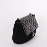 Chanel Bag Black Crinkled Calfskin and Wool RHW