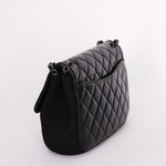 Chanel Bag Black Crinkled Calfskin and Wool RHW