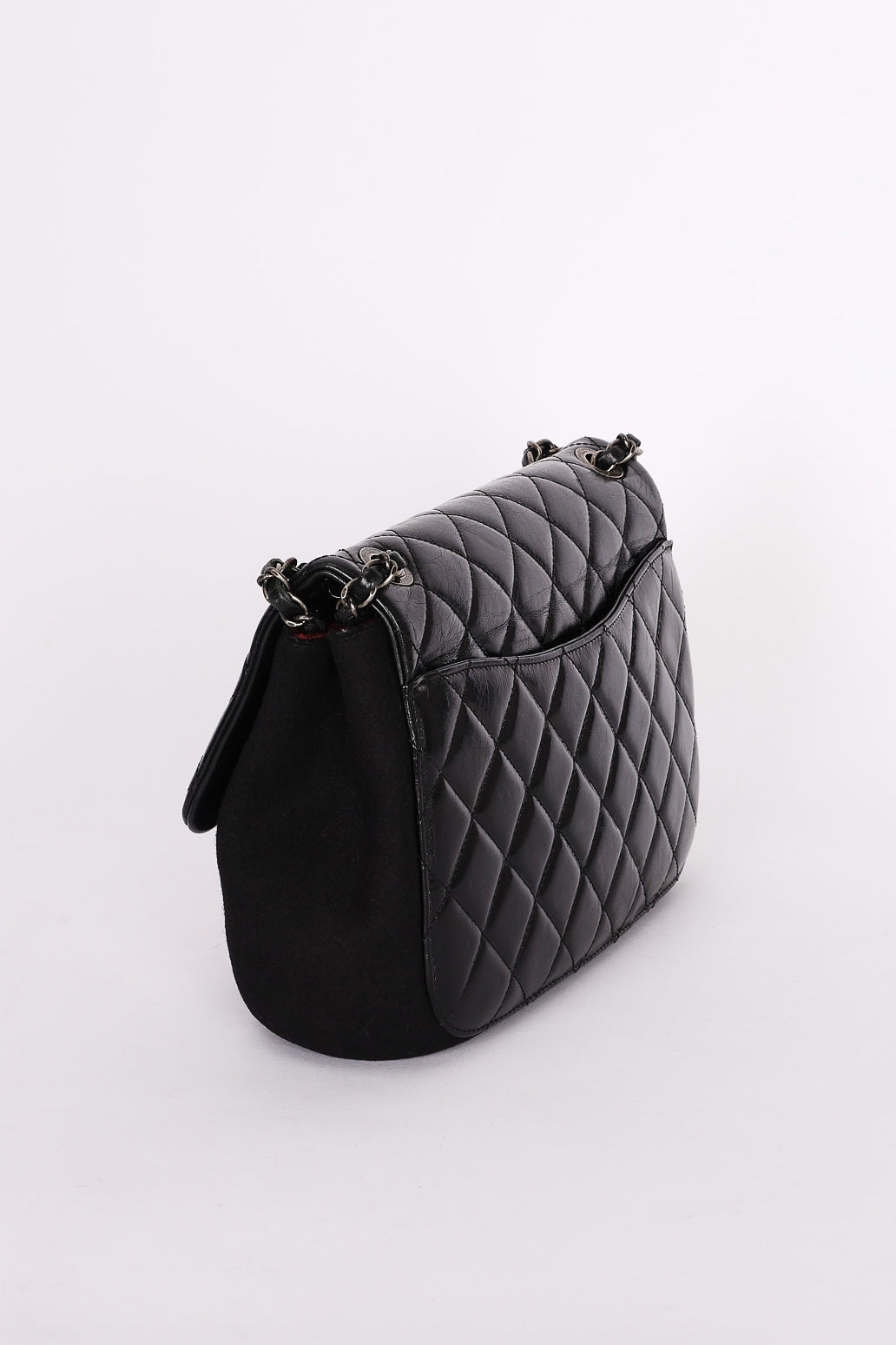 Chanel Bag Black Crinkled Calfskin and Wool RHW