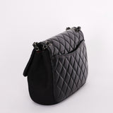 Chanel Bag Black Crinkled Calfskin and Wool RHW