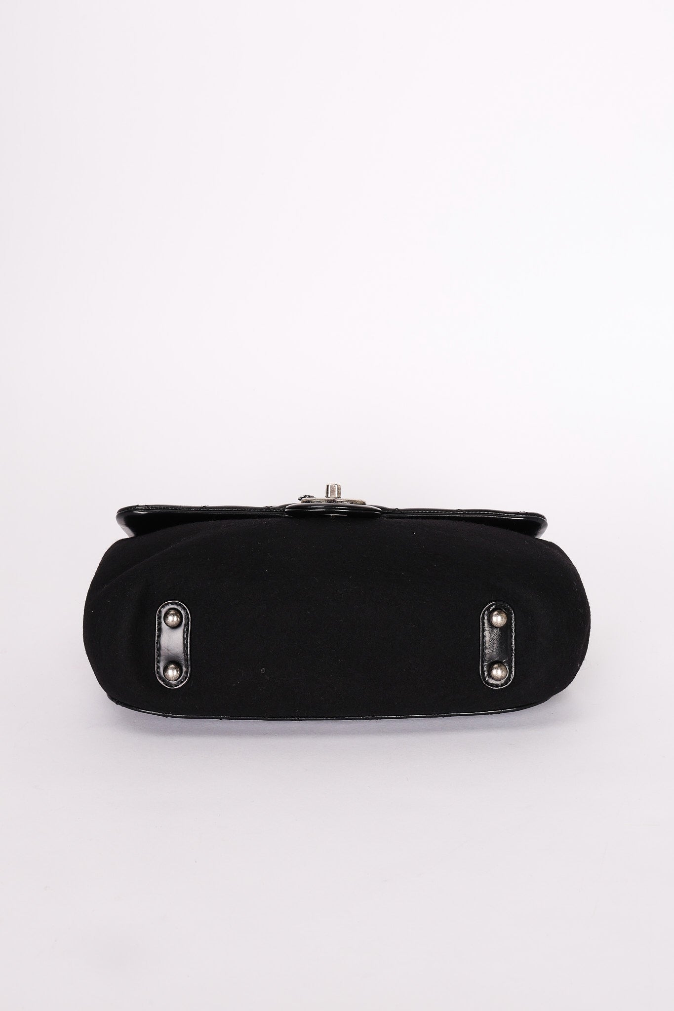 Chanel Bag Black Crinkled Calfskin and Wool RHW