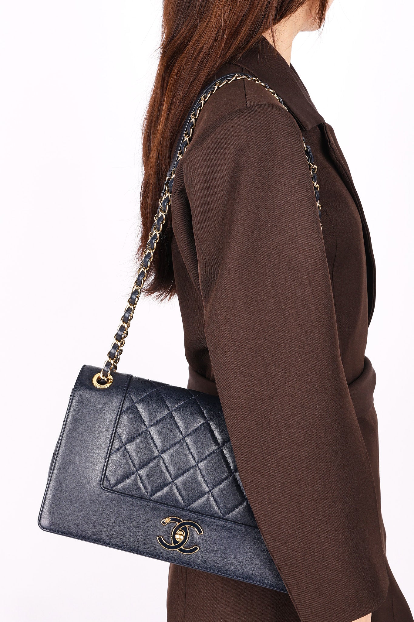 Chanel Bag Navy Calfskin GHW