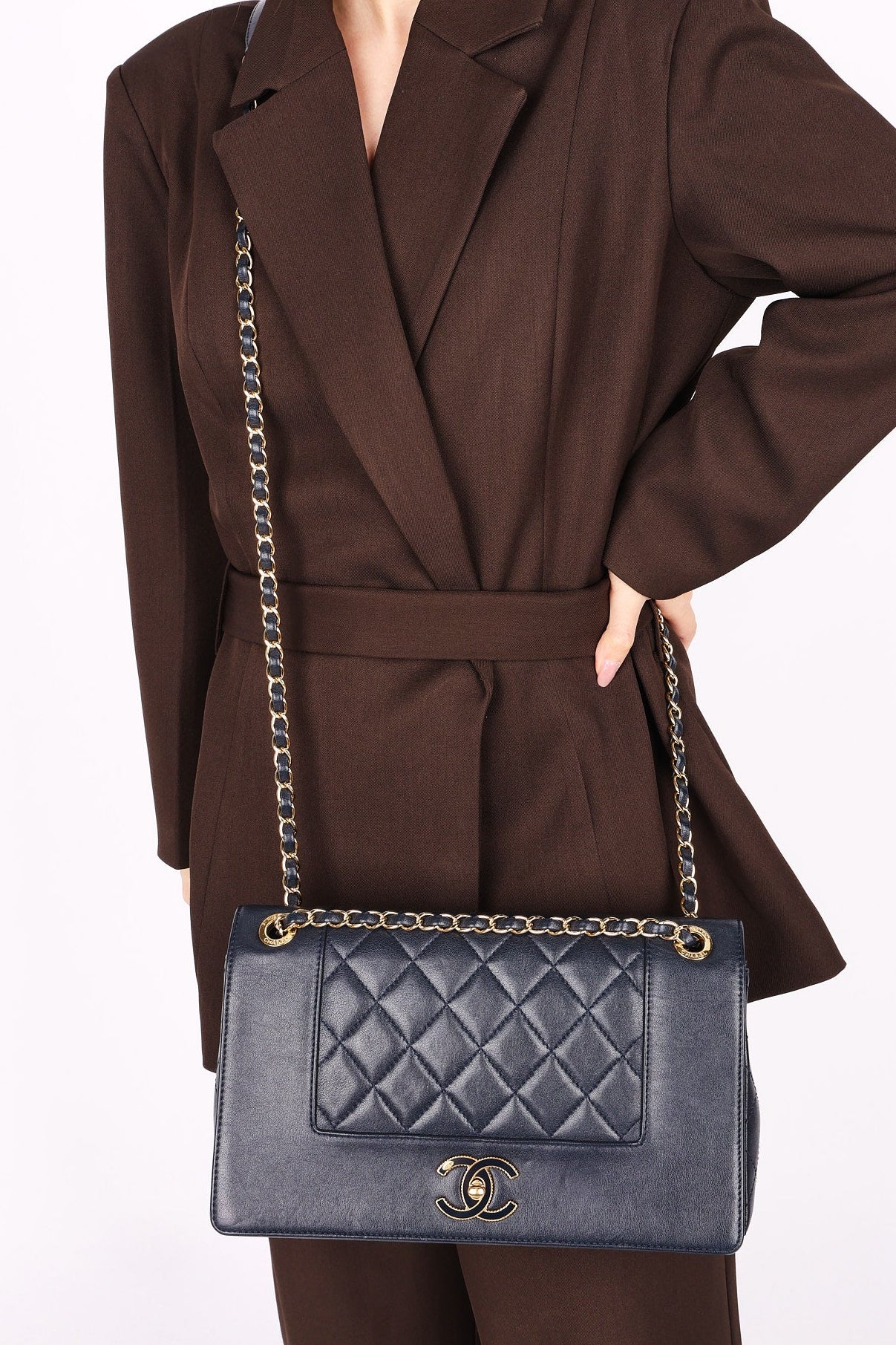 Chanel Bag Navy Calfskin GHW