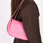 Chanel Bag Magenta Calfskin CGHW