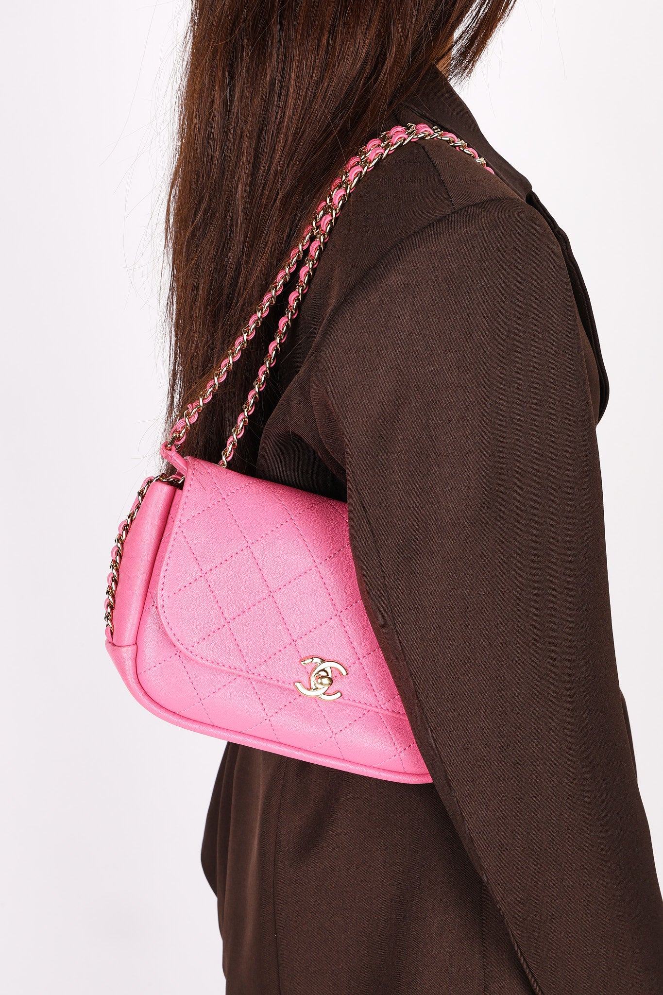 Chanel Bag Magenta Calfskin CGHW
