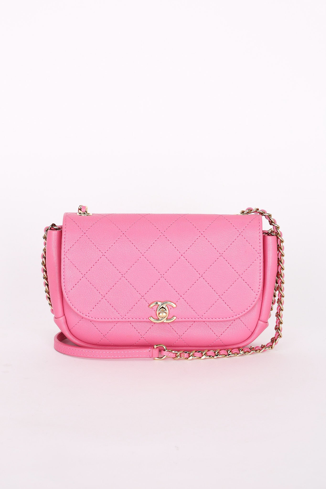 Chanel Bag Magenta Calfskin CGHW